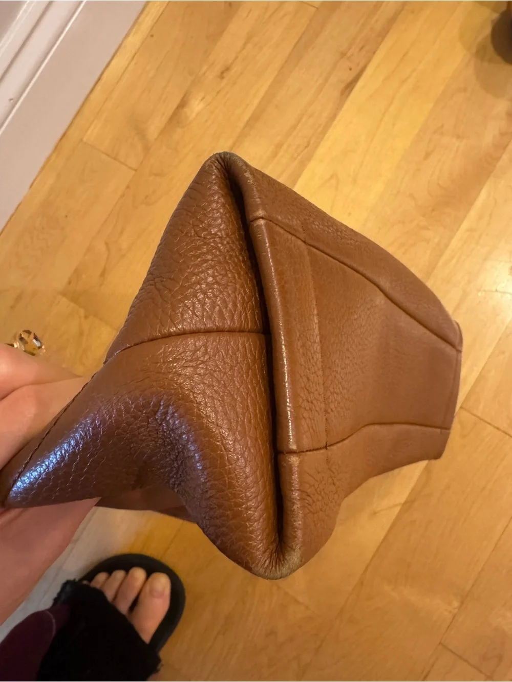 Michael Kors Chestnut Brown Pebbled Leather Shoulder Bag